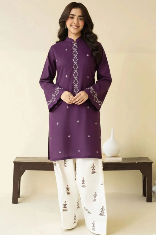 Nayab Premium Purple Embroidered 2-Piece Lawn Suit | Elegant Summer Collection