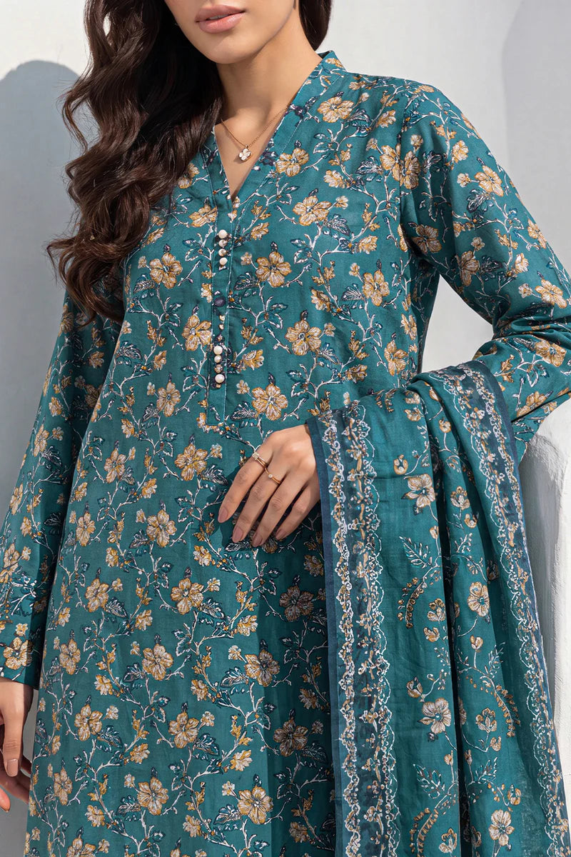 Nayab Floral Print Unstitched Lawn 3-Piece Suit – Everyday Wear