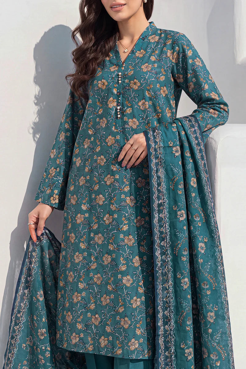 Nayab Floral Print Unstitched Lawn 3-Piece Suit – Everyday Wear