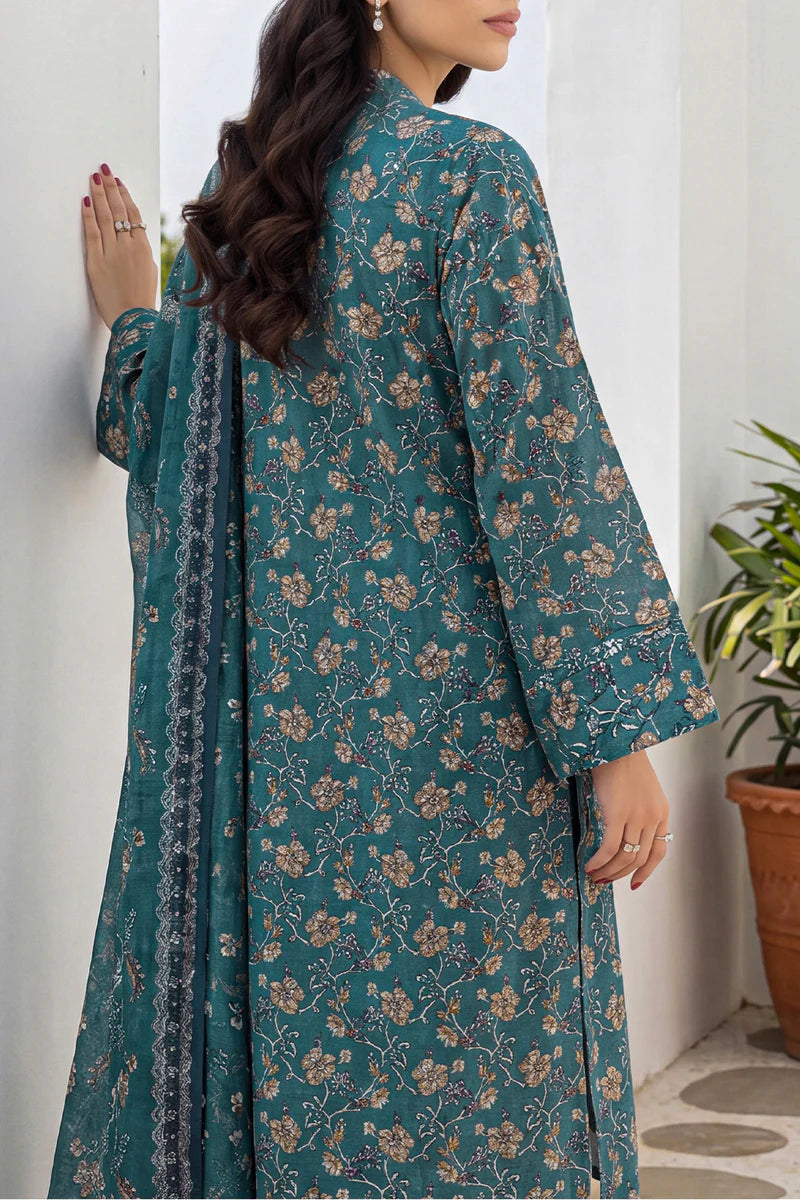 Nayab Floral Print Unstitched Lawn 3-Piece Suit – Everyday Wear