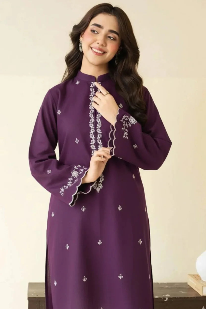 Nayab Premium Purple Embroidered 2-Piece Lawn Suit | Elegant Summer Collection