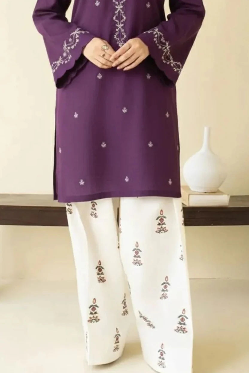 Nayab Premium Purple Embroidered 2-Piece Lawn Suit | Elegant Summer Collection