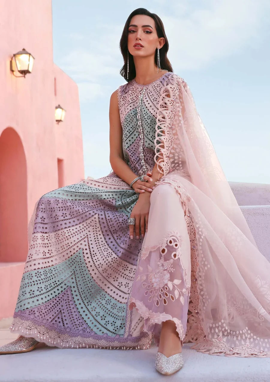 Nayab Swiss Lawn Chikankari Embroidered Luxury 3 Piece Dress