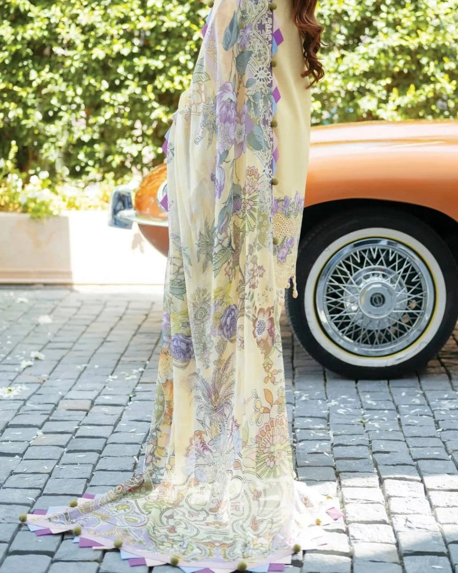Nayab Ivory Bloom Airjet Lawn 3-Piece Embroidered Summer Eid Collection