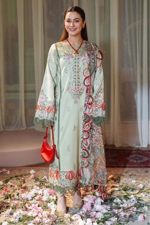 NAYAB Jade 4039 Premium Airjet Lawn Embroidered 3-Piece Suit – Mint Green Summer Collection