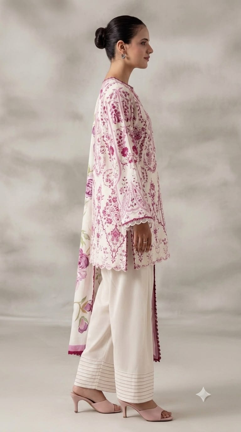 NAYAB Pink Digital Printed 3 Piece Lawn Suit – Article 05