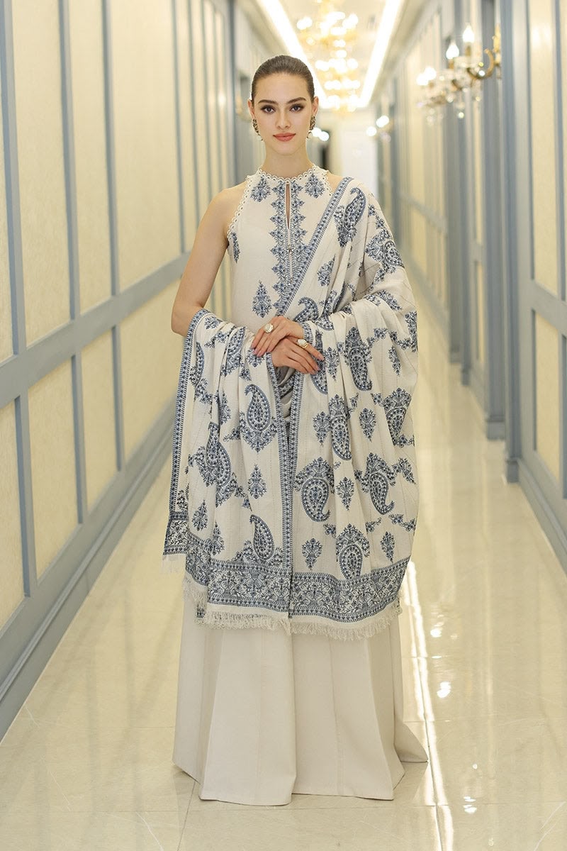 NAYAB Beige Embroidered Lawn 3 Piece Suit – Design 572