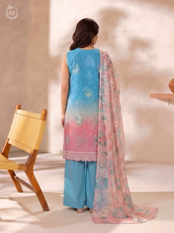 NAYAB Sky Blue Digital Printed 3 Piece Lawn Suit – Article 11