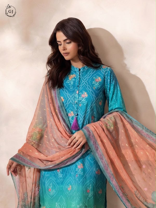 NAYAB Blue Digital Printed 3 Piece Lawn Suit – Article 02