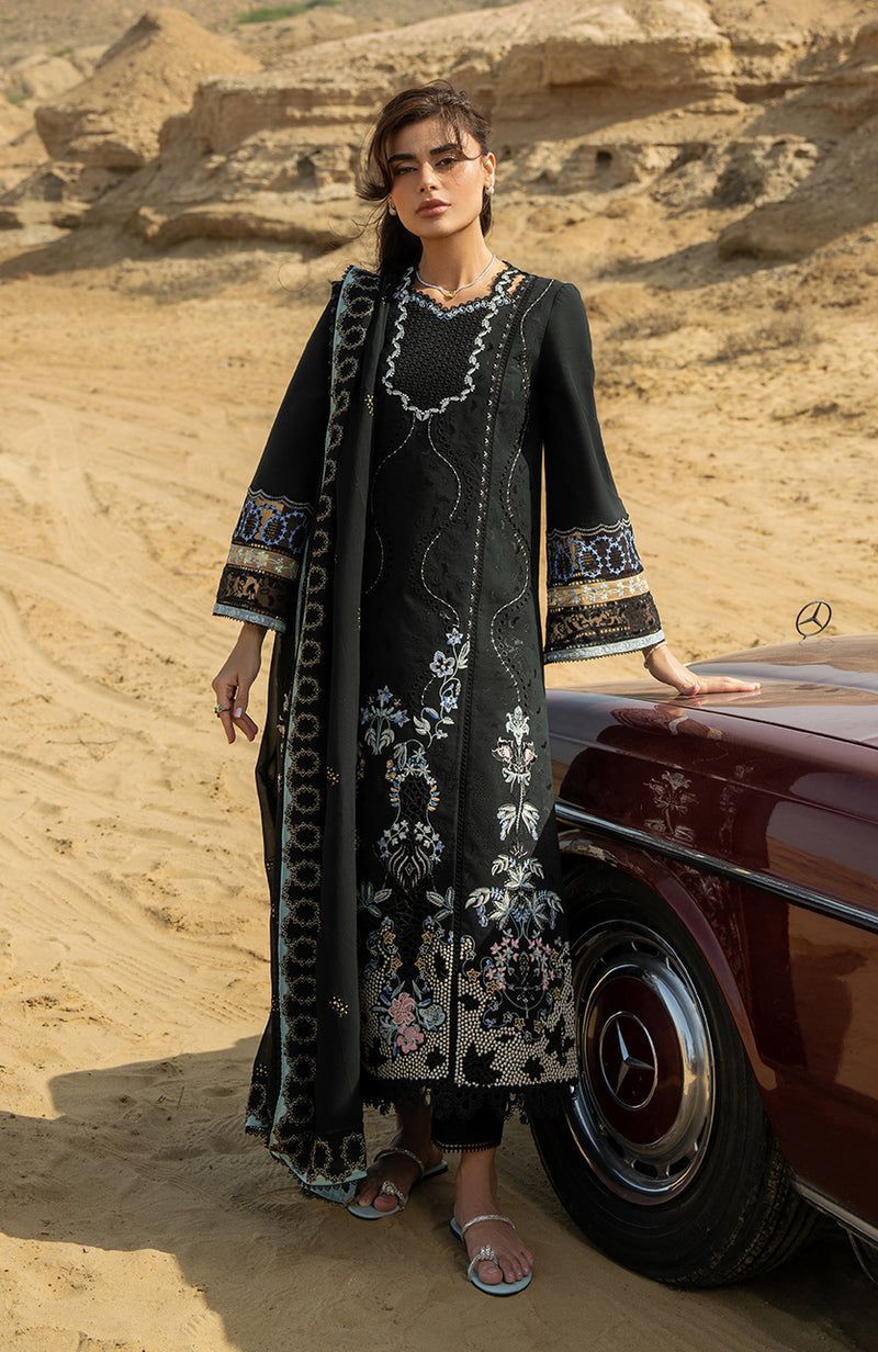 Nayab Premium Embroidered Lawn 3-Piece Unstitched Suit with Chiffon Dupatta