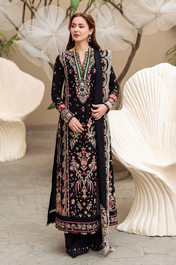 Nayab Premium Heavy Embroidered Pure Airjet Lawn 3-Piece Unstitched Suit with Embroidered Bamber Chiffon Dupatta