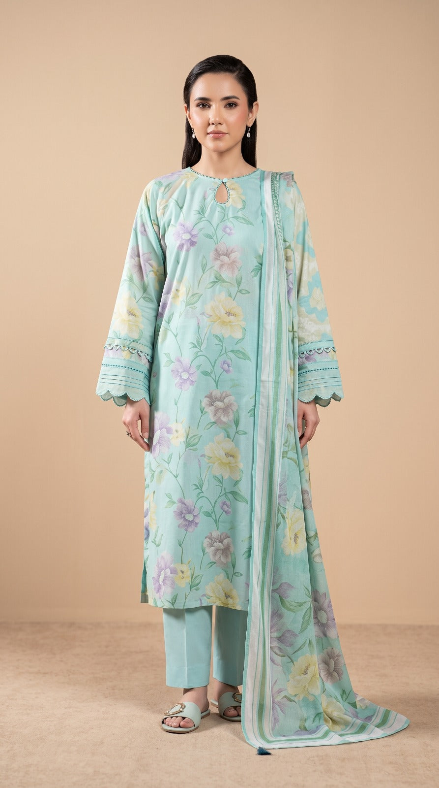Nayab  Digital Printed Lawn 3-Piece Suit – Mint Green | Article 11