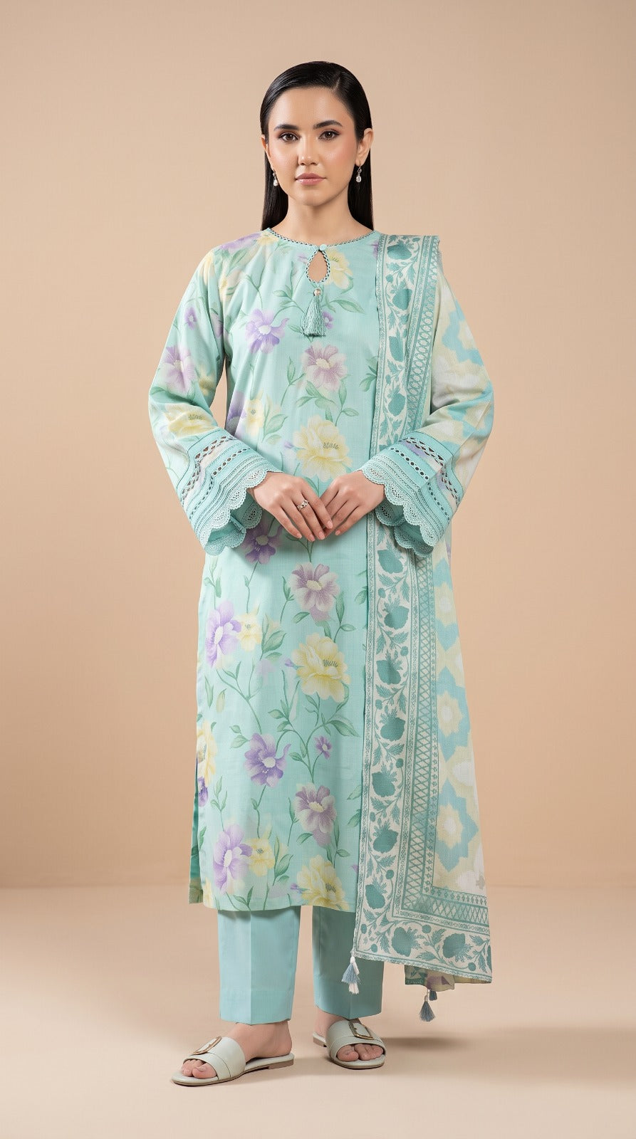 Nayab  Digital Printed Lawn 3-Piece Suit – Mint Green | Article 11
