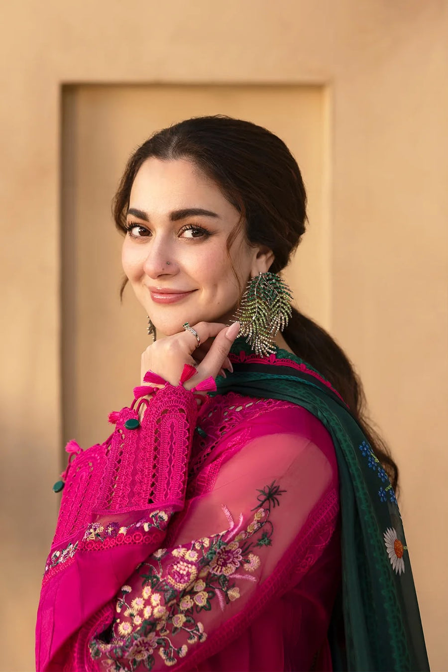 Luxury Premium Lawn Embroidered 3 Piece Suit with Printed Silk Dupatta